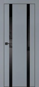 Межкомнатная дверь PX-9  черная кромка с 4-х ст. Серый матовый
