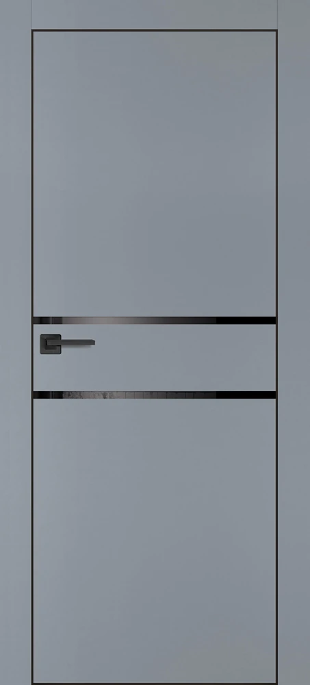 Фото Межкомнатная дверь PX-18 черная кромка с 4-х ст. Серый матовый