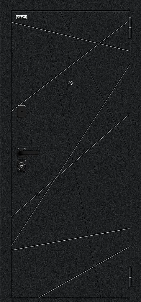 Входная дверь Граффити-5/SBlack Букле черное/Look Art BR6186 внешняя сторона