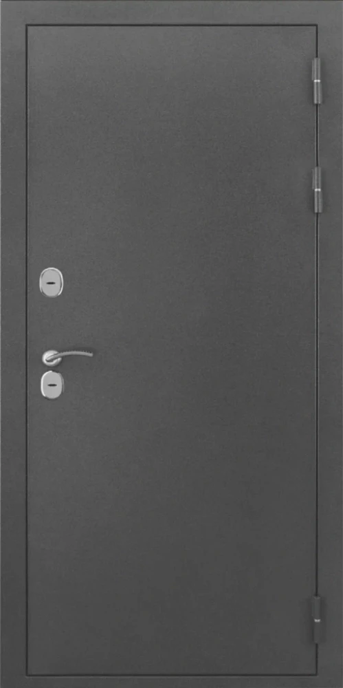 Входная дверь ДвериПРО L-Термо серебро СБ-1 (лак. белое, 16мм, беленый дуб) DPRO198308 внешняя сторона